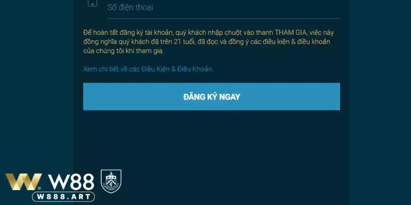 Đọc kỹ điều khoản và điều kiện khi đăng ký W88