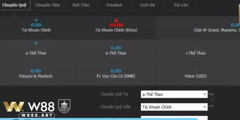 Nạp tiền W88 qua chuyển khoản ngân hàng