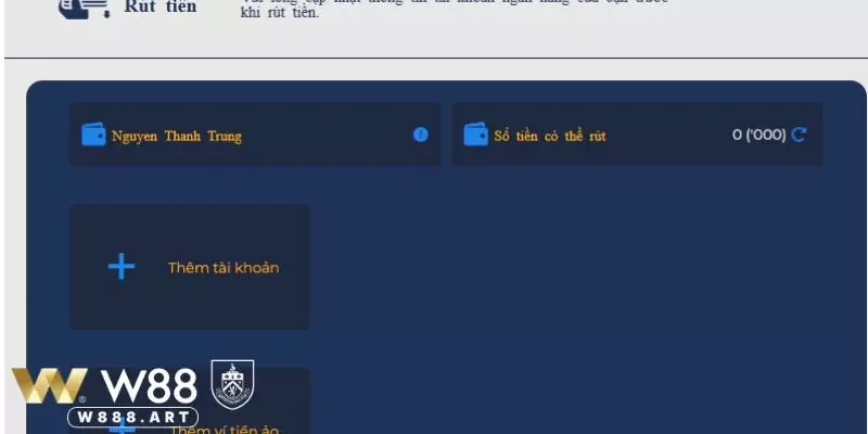 Số dư tối thiểu để thực hiện rút tiền W88 